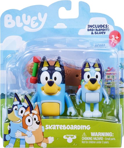 Bluey i bandit skateboarding Dad: przegubowe figur