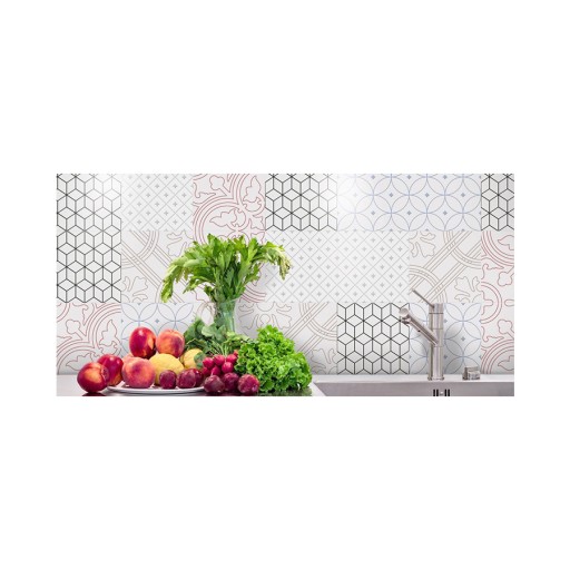 Biało-szara płytka podłogowa gresowa retro KEROS BELLE EPOQUE ALHAMBRA GRIS
