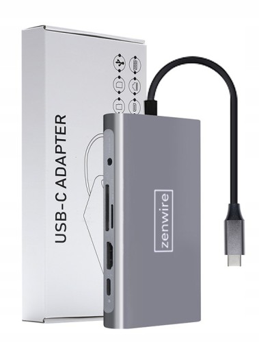 HUB USB-C Адаптер HDMI 11 в 1 4K VGA Gigabit Ethernet Разъем RJ45 SD VGA M1 M2