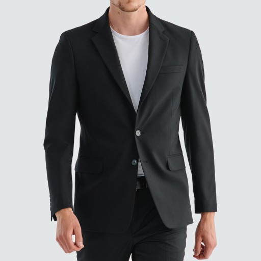 Черный мужской пиджак Slim Fit из шерсти PAKO LORENTE 176/64