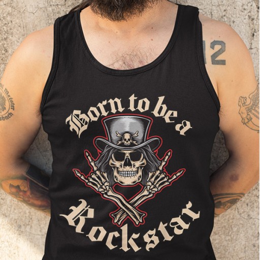 TANK TOP HORROR/ROCK BORN TO BE A ROCKSTAR