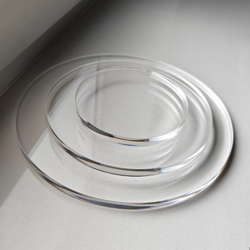 KOŁO Z PLEXI BEZBARWNEJ (PLEKSI / PLEKSA) - 3mm - Cięte Laserem Na Wymiar