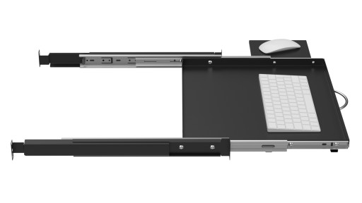 RACK Полка 19 дюймов, 1U, 350 мм, выдвижная для мыши и клавиатуры, черная Stalflex