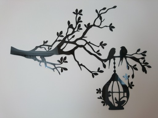 Украшение стен для 3D A056 Salon Birds на ветке 110x85 см.