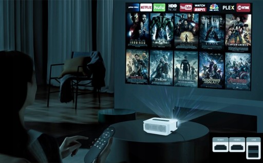 Проектор Светодиодный проектор 12000лм Smart Android FullHD 4K Dolby белый