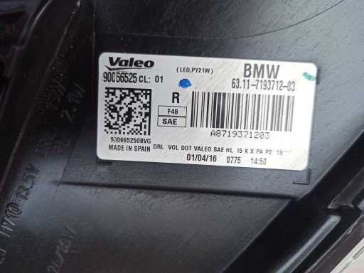 ФАРА СВЕТОДИОДНАЯ ПРАВАЯ BMW X1 F48 7193712-03 США