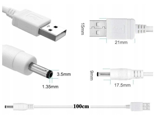 USB-КАБЕЛЬ ЗАРЯДНОЕ УСТРОЙСТВО ДЛЯ FOREO LUNA MINI GO DC 3,5 ММ USB 1 М