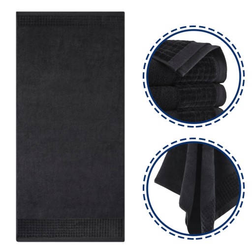 БАННОЕ ПОЛОТЕНЦЕ ZWOLTEX 70X140 ИЗ ЕГИПЕТСКОГО ХЛОПКА PAULO ЧЕРНОЕ