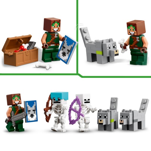 LEGO Minecraft 21261 Замок Волчьей крепости Дрессировщик волков 2 скелета 2 волка