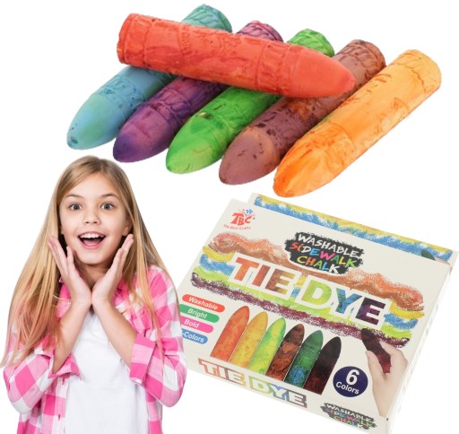 TIE DYE ШКОЛЬНЫЙ МЕЛ, ЦВЕТНОЙ, 6 ШТ, ТОЛСТАЯ V4