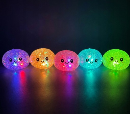 Набор из 4 шт. Squishy «Думпинг» — пельмени, блестящие, разноцветные, со светодиодной подсветкой