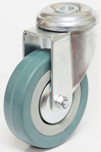 KOŁO OBROTOWE 125mm SZARA GUMA KÓŁKO OTWÓR 12,5 mm
