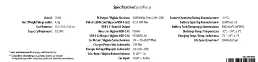 Портативная электростанция для зарядки аккумулятора 300 96000 аккумуляторного генератора