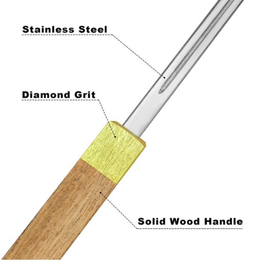 Professional file for polishing guitar frets with 2 covers
