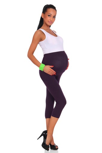 CIĄŻOWE LEGGINSY 3/4 - ELASTYCZNY PAS PREG34 - 3XL