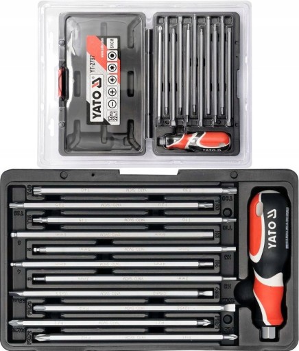 ОТВЕРТКА YATO ОТВЕРТКА СО СМЕННЫМИ НАКОНЕЧНИКАМИ ПЛОСКИЙ КРЕСТОВЫЙ TORX HEX IMBUS 22e