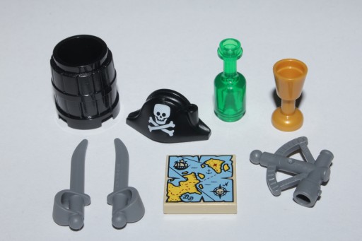АКСЕССУАРЫ LEGO PIRATES КАРТА БОЧКА ШЛЯПА САБЛЯ БУТЫЛКА ГЛЭЙ...НОВИНКА