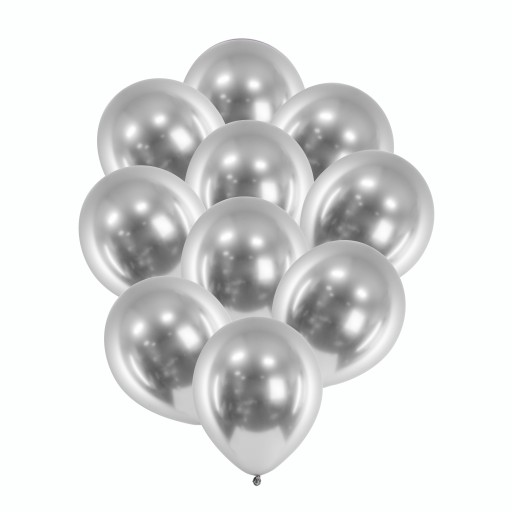 Balony SREBRNE urodziny wesele KARNAWAŁ STUDNIÓWKA glossy 30cm 10szt