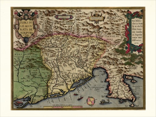 КАРТА ИТАЛИЯ ХОРВАТИЯ СЛОВЕНИЯ 30x40см 1592 г. М47