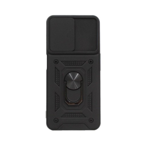 Чехол-кольцо для Realme C35/Narzo 50A Prime Black + СТЕКЛЯННЫЙ чехол