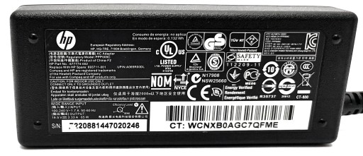 Oryg. zasilacz HP 19.5V 3.33A 65W, 7.4*5.0 + kabel