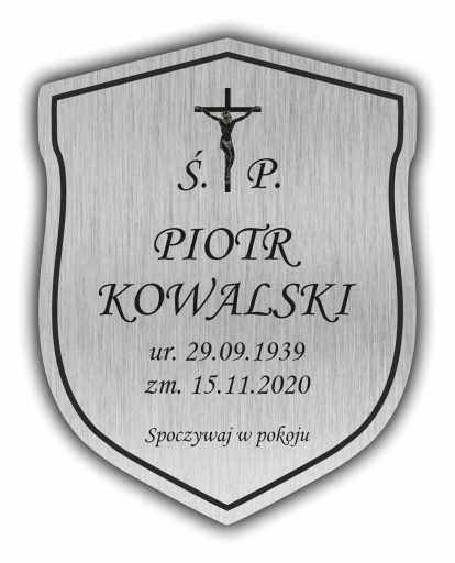 ТАБЛИЧКА МОГИЛЬНАЯ КРЕСТ 25x20 см