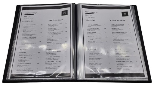 Karta Menu A4 Jadłospis Teczka Karta Dań