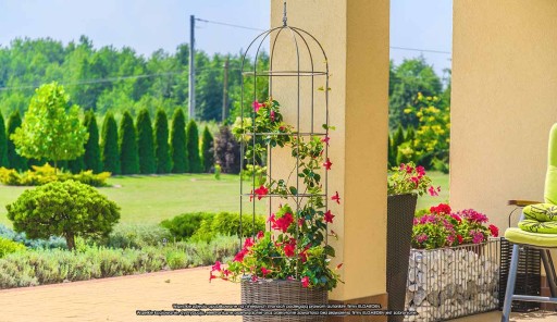 OBELISK OGRODOWY METALOWY NA KWIATY RÓŻE 120 cm