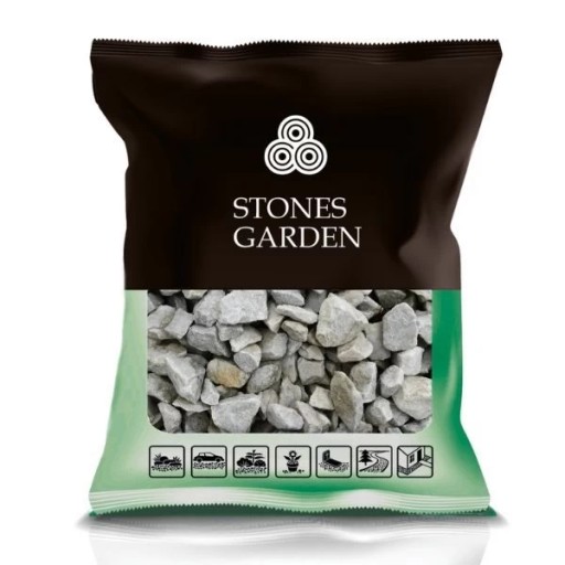 GRYS CRISTAL WHITE GARDEN КАМЕНЬ 32-63мм 20КГ БЕЛЫЙ СЕРЕБРИСТО-СЕРЫЙ