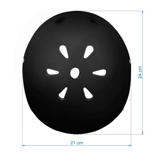 Kask na rower hulajnoge czarny black ochronny M obwód głowy 52-56 cm