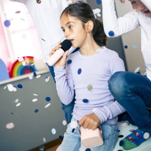 Lalarma Bezprzewodowy zestaw Karaoke dla dzieci - mikrofon głośnik Blue
