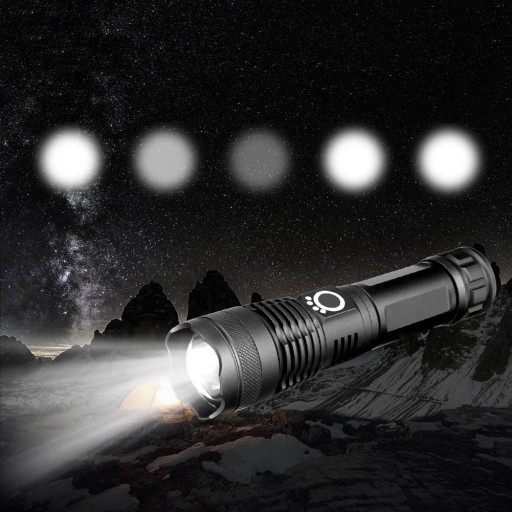 Тактический охотничий прожектор аккумуляторный MEGA ZOOM XLM P90 USB