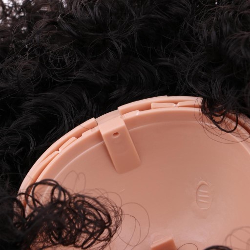 Moda Krótkie wybuchowe kręcone włosy lalki Peruka Głowa Zestaw muszli skóry