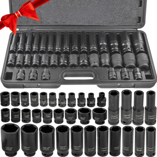 ZESTAW NASADEK UDAROWYCH 8-32 NASADKI UDAROWE 1/2 UDAR 35 el WALIZKA Cr-Mo