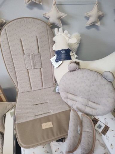 Вставка в коляску BELOFF CYBEX, муслин, с вышивкой, кофейный
