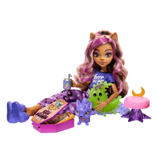 КУКЛА MONSTER HI ПИЖАМА ВЕЧЕРИНКА CLAWDEEN WOLF HKY67