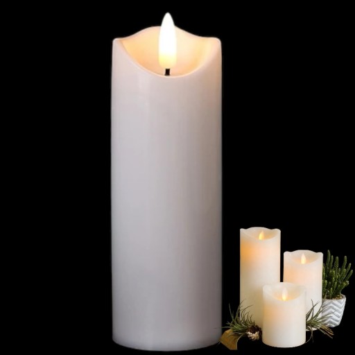 3X ŚWIECZKA LED EFEKT PŁOMIENIA WIECZNA ŚWIECA WKŁAD EKO ZESTAW 17,5cm 1139