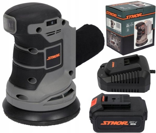 ОРБИТАЛЬНАЯ ШЛИФОВАЛЬНАЯ МАШИНА STHOR PEX 125MM АККУМУЛЯТОР 20В +4Ач
