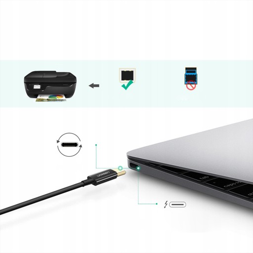 КАБЕЛЬ UGREEN USB C-USB B 2.0 ДЛЯ СКАНЕР-ПРИНТЕРА КАБЕЛЬ 480 МБ/С 1М