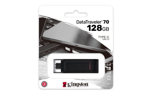 KINGSTON FLASH 128 ГБ USB-C 3.2 Gen1 DataTraveler70