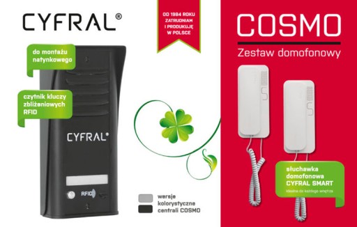 ЦИФРОВОЙ ИНТЕРФОН COSMO, 1 АРЕНДАТОР, ЧЕРНЫЙ