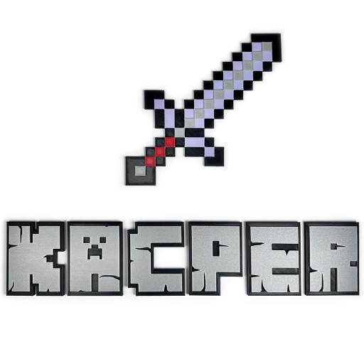 KAJAWIS miecz diamentowy 3D w stylu MINECRAFT ozdoby piksele dzień dziecka