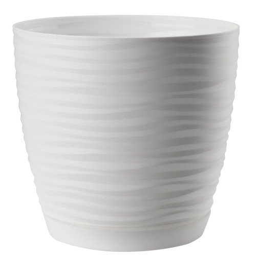 Doniczka Sahara Petit z podstawką Biała 27 cm