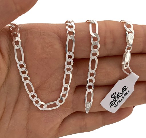 СЕРЕБРЯНАЯ МУЖСКАЯ ЦЕПЬ ФИГАРО 50см для него СЕРЕБРО 925 ПРОБЫ