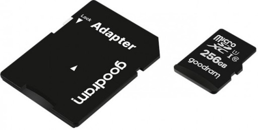 Карта памяти GOODRAM microSD 256 ГБ CL10 UHS I + адаптер