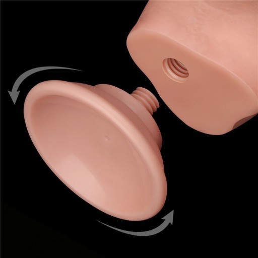 Dildo ruchoma skóra przyssawka naturalny 19cm
