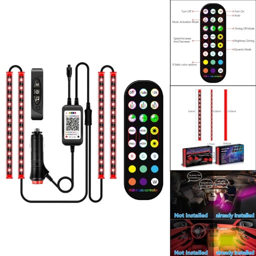Оформление салона автомобиля Многоцветная зажигалка 3 в 1 RGB