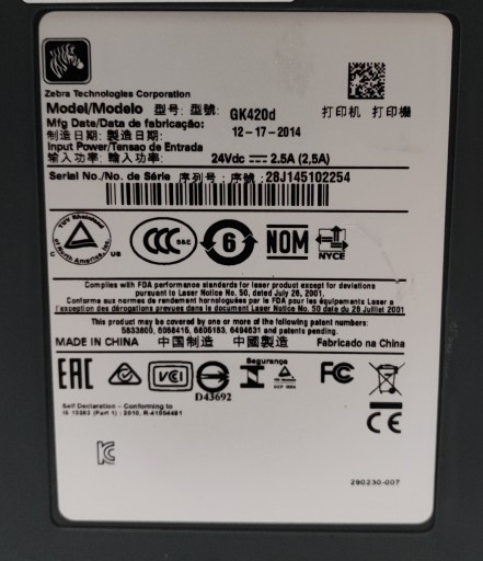 Термотрансферный принтер Zebra GK420d (USB)