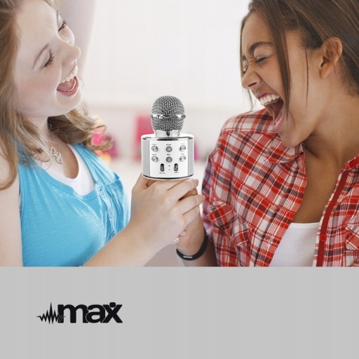 Караоке-микрофон с Bluetooth MP3-динамиком. Серебряный подарок для ребенка.