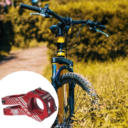 Wspornik rowerowy MTB 31,8 mm ze stopu aluminium 45 mm krótki do elementu roweru szosowego czerwony